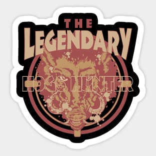 The Legendary Hog Hunter Boar Hunting Graphic Vintage Sticker